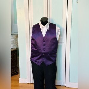 Amethyst Purple Eggplant Closed Back Vest Wedding Prom Tuxedo Men’s Medium Tall